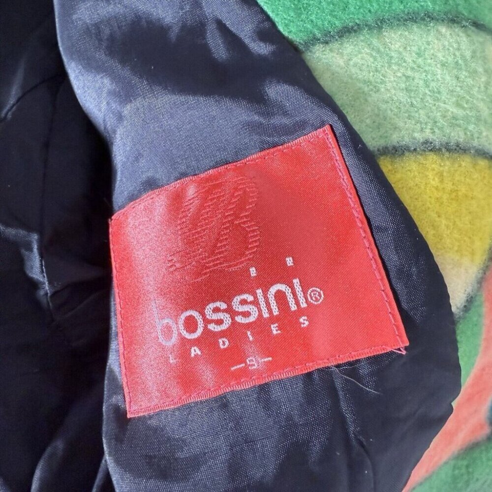 Bossini Women's Fleece Blazer Multicolor All Over Print Funky Artsy FITS SZ S/M - Picture 9 of 11